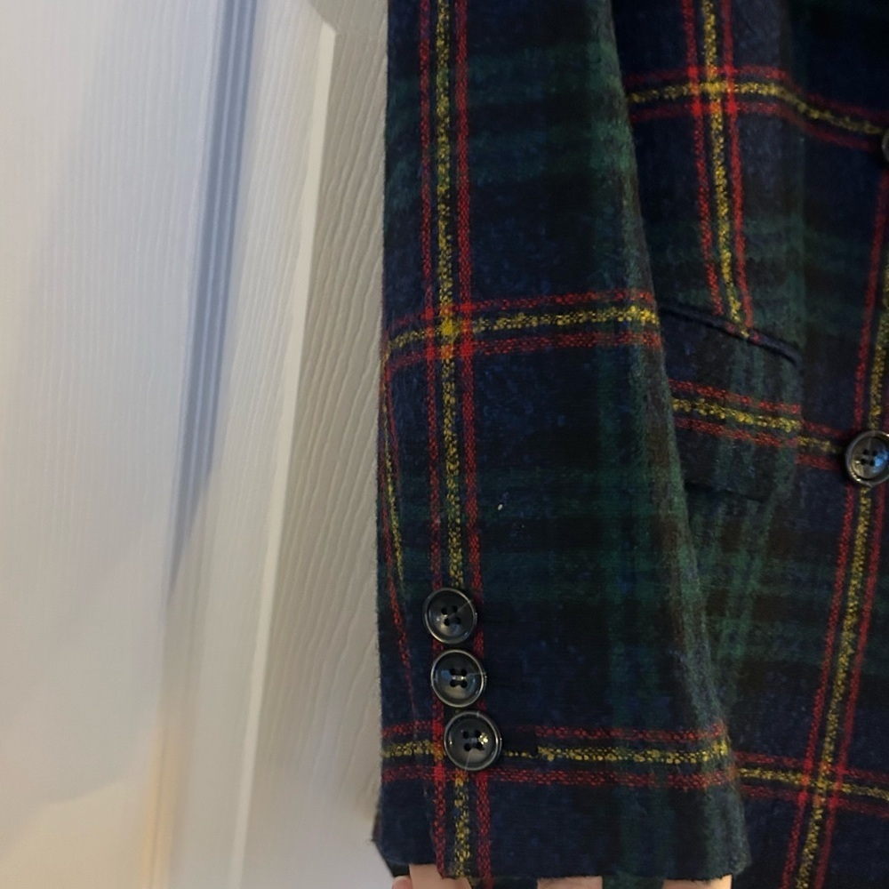 Talbots Plaid Multicolor Wool Blend Relaxed Boucle Blazer Size 4  P214019017 - Picture 5 of 13